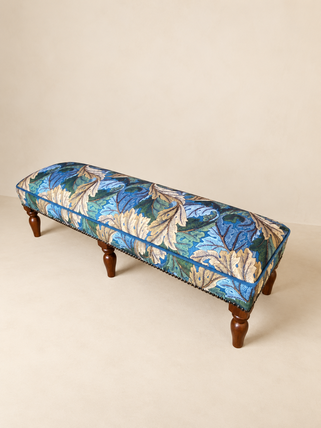 Patterned upholstered bench